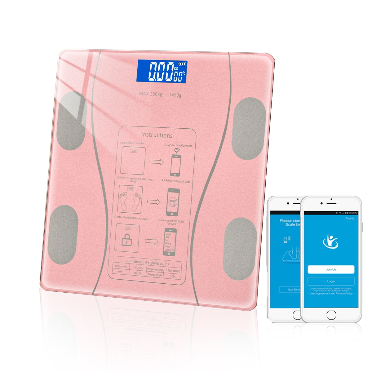 Body Fat Scale Bluetooth BMI Body Scales Smart Wireless Digital Bathroom Weight Scale Body Composition Analyzer Weighing Scale