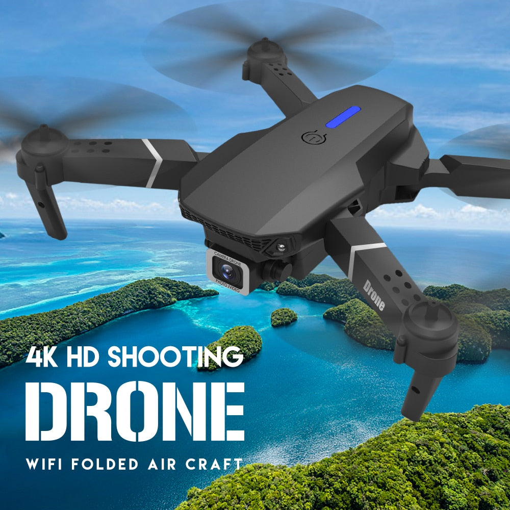 2022 New Quadcopter E88 Pro WIFI FPV Drone With Wide Angle HD 4K 1080P Camera Height Hold RC Foldable Quadcopter Dron Gift Toy