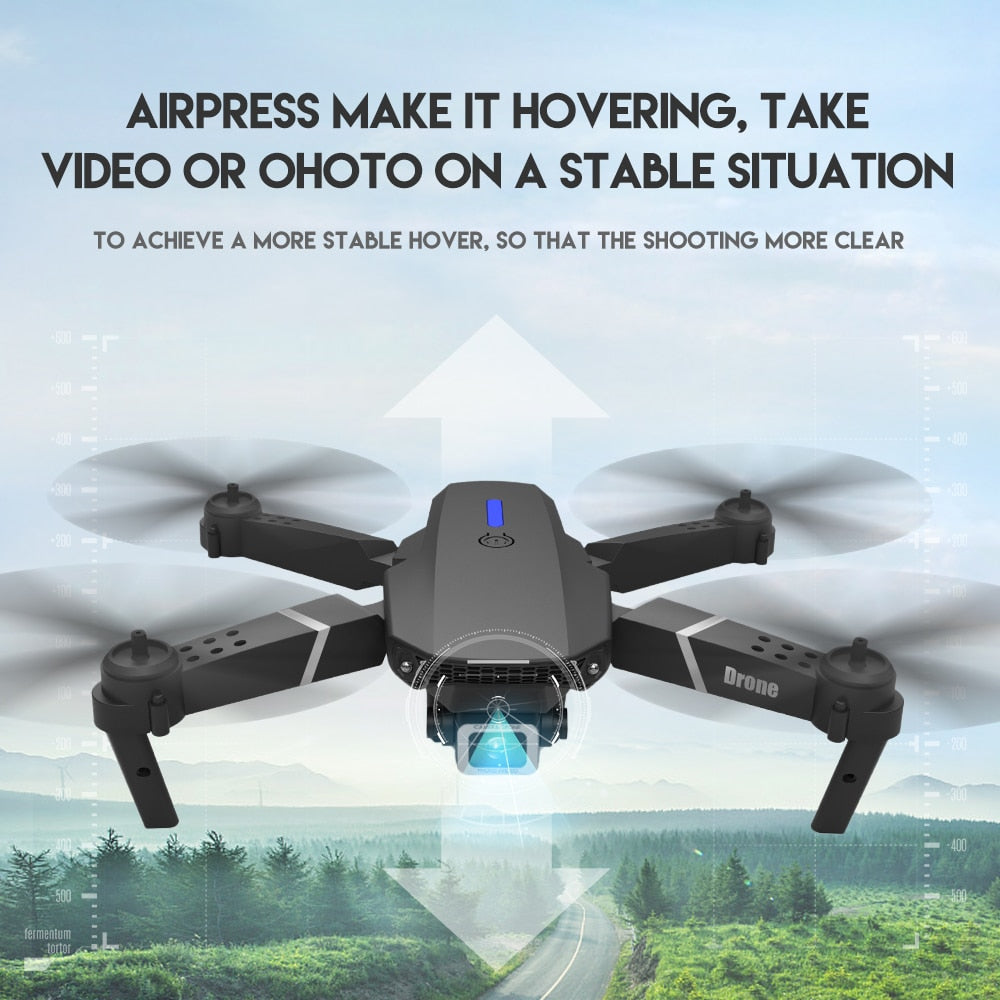 2022 New Quadcopter E88 Pro WIFI FPV Drone With Wide Angle HD 4K 1080P Camera Height Hold RC Foldable Quadcopter Dron Gift Toy